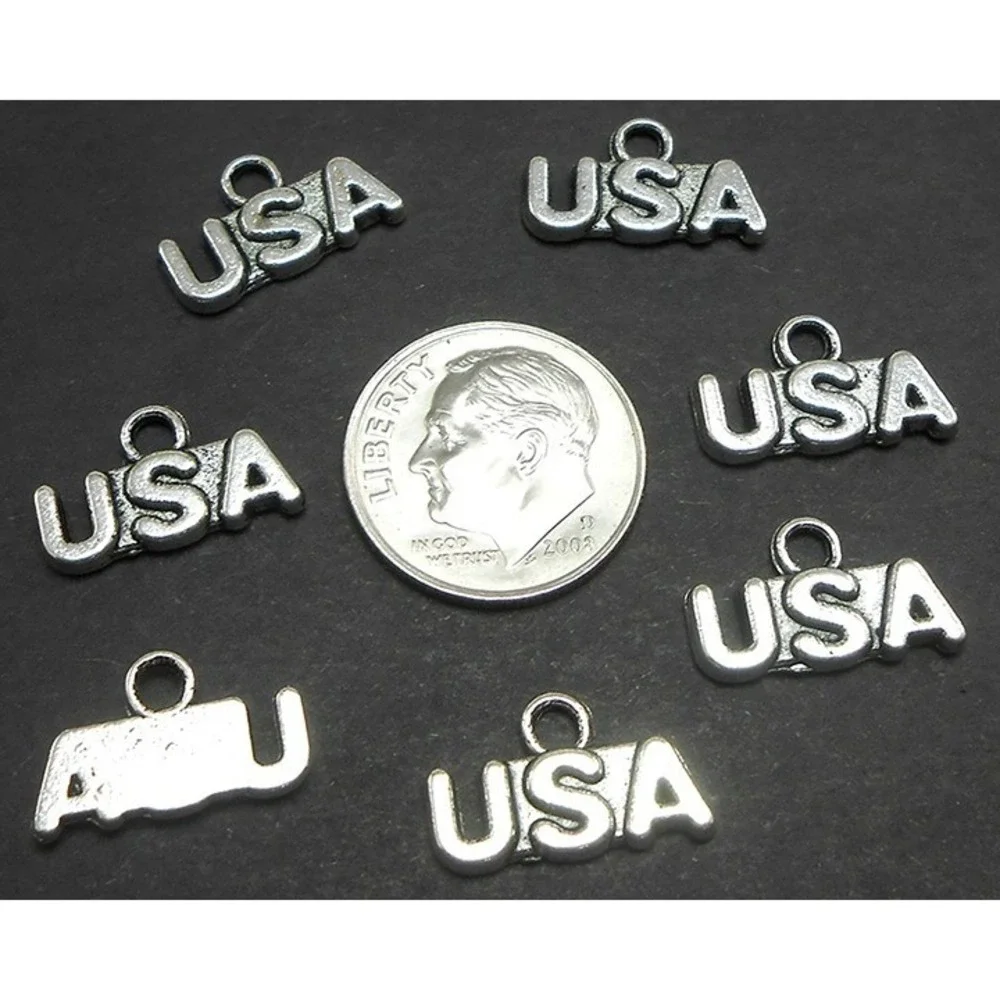 16pcs USA Charms, patriotic,‎ jewelry making supplies